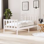 Casa si Gradina - Mobilier - Paturi si accesorii - Paturi - Cadru de pat mic single, alb, 90x190 cm, lemn masiv - Infinity.ro