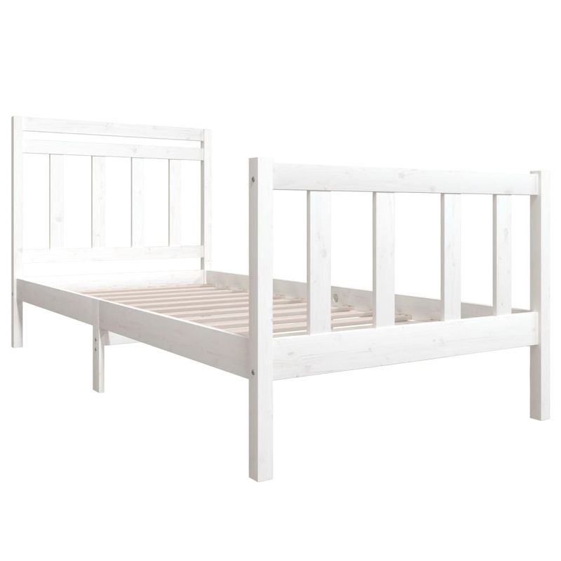Casa si Gradina - Mobilier - Paturi si accesorii - Paturi - Cadru de pat mic single, alb, 90x190 cm, lemn masiv - Infinity.ro