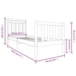 Casa si Gradina - Mobilier - Paturi si accesorii - Paturi - Cadru de pat mic single, alb, 90x190 cm, lemn masiv - Infinity.ro
