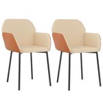 Casa si Gradina - Mobilier - Scaune si fotolii - Scaune - Scaune de bucatarie, 2 buc., crem, textil si piele ecologica - Infinity.ro