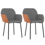 Casa si Gradina - Mobilier - Scaune si fotolii - Scaune - Scaune de bucatarie, 2 buc., gri deschis, textil / piele ecologica - Infinity.ro