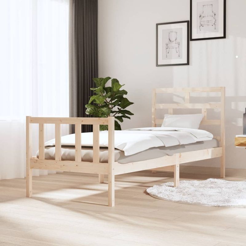 Casa si Gradina - Mobilier - Paturi si accesorii - Paturi - Cadru de pat mic single, 75x190 cm, lemn masiv de pin - Infinity.ro
