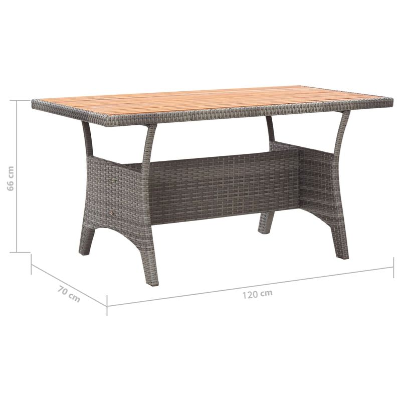 Casa si Gradina - Gradina si terasa - Mobilier exterior - Mese gradina - Masa de gradina, gri, 120x70x66 cm, lemn masiv de acacia - Infinity.ro