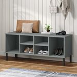 Casa si Gradina - Mobilier - Organizare si depozitare - Organizator incaltaminte - Pantofar cu picioare metalice „OSLO” gri 106x35x45 cm lemn - Infinity.ro