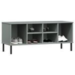 Casa si Gradina - Mobilier - Organizare si depozitare - Organizator incaltaminte - Pantofar cu picioare metalice „OSLO” gri 106x35x45 cm lemn - Infinity.ro