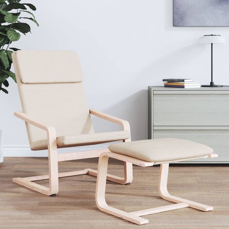 Casa si Gradina - Mobilier - Scaune si fotolii - Tabureti - Taburet, crem, 60x60x39 cm, material textil - Infinity.ro