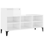Casa si Gradina - Mobilier - Organizare si depozitare - Organizator incaltaminte - Pantofar, alb extralucios, 102x36x60 cm, lemn compozit - Infinity.ro