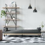 Casa si Gradina - Mobilier - Canapele si coltare - Canapele - Canapea extensibila cu cotiere, gri inchis, textil - Infinity.ro