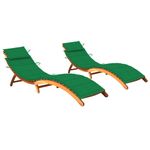 Casa si Gradina - Gradina si terasa - Mobilier exterior - Scaune si sezlonguri gradina - Sezlong de gradina cu perna, 2 buc., lemn masiv de acacia - Infinity.ro