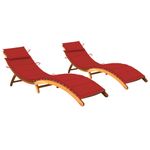 Casa si Gradina - Gradina si terasa - Mobilier exterior - Scaune si sezlonguri gradina - Sezlong de gradina cu perna, 2 buc., lemn masiv de acacia - Infinity.ro