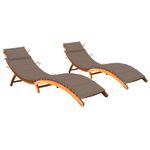 Casa si Gradina - Gradina si terasa - Mobilier exterior - Scaune si sezlonguri gradina - Sezlong de gradina cu perna, 2 buc., lemn masiv de acacia - Infinity.ro