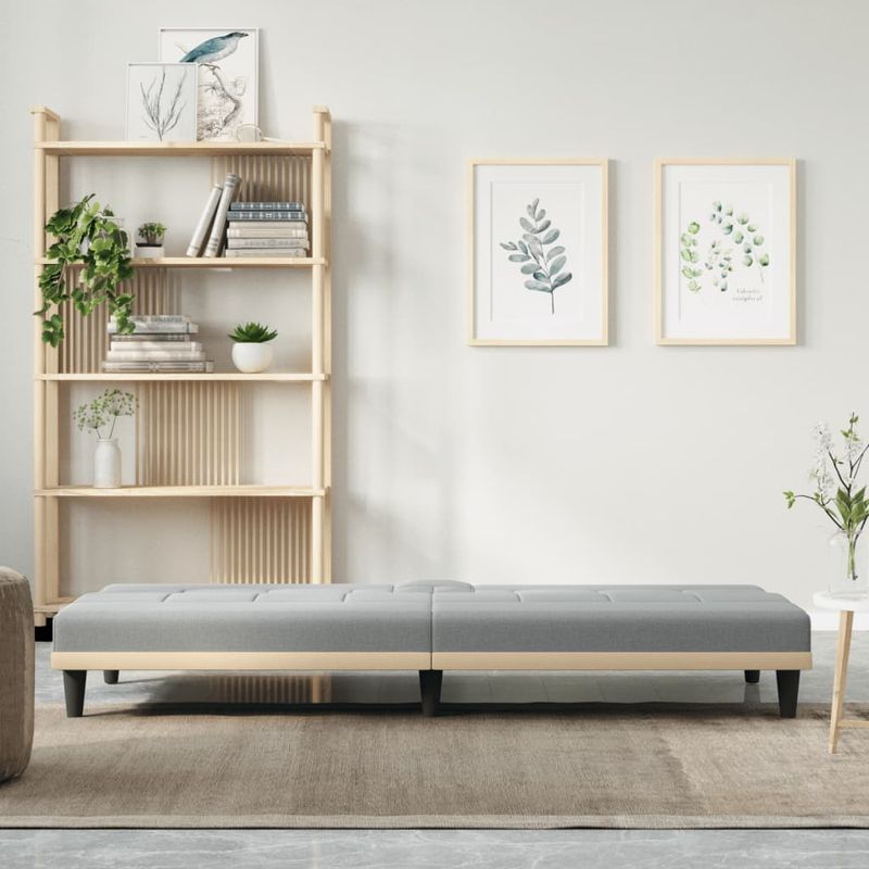 Casa si Gradina - Mobilier - Canapele si coltare - Canapele - Canapea extensibila cu suporturi de pahar, gri deschis, textil - Infinity.ro