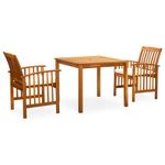 Casa si Gradina - Gradina si terasa - Mobilier exterior - Seturi mobila gradina - Set mobilier de gradina cu perne, 3 piese, lemn masiv acacia - Infinity.ro
