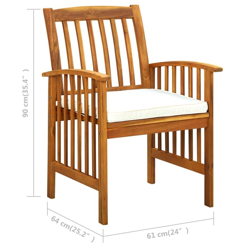 Casa si Gradina - Gradina si terasa - Mobilier exterior - Seturi mobila gradina - Set mobilier de gradina cu perne, 3 piese, lemn masiv acacia - Infinity.ro