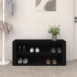 Casa si Gradina - Mobilier - Organizare si depozitare - Organizator incaltaminte - Suport pantofi, negru, 100x35x45 cm, lemn prelucrat - Infinity.ro
