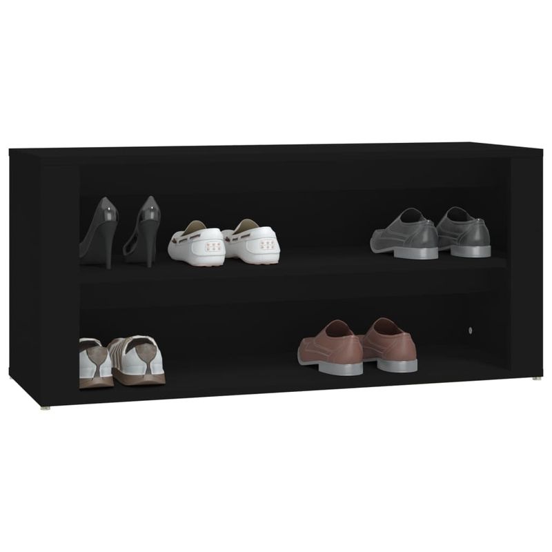 Casa si Gradina - Mobilier - Organizare si depozitare - Organizator incaltaminte - Suport pantofi, negru, 100x35x45 cm, lemn prelucrat - Infinity.ro