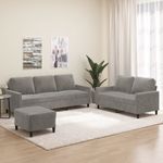 Casa si Gradina - Mobilier - Seturi de mobilier - Seturi living - Set de canapele cu perne, 3 piese, gri deschis, catifea - Infinity.ro
