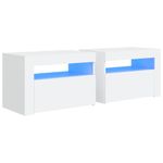 Casa si Gradina - Mobilier - Comode si corpuri - Noptiere - Noptiere cu LED-uri, 2 buc., alb, 60x35x40 cm - Infinity.ro