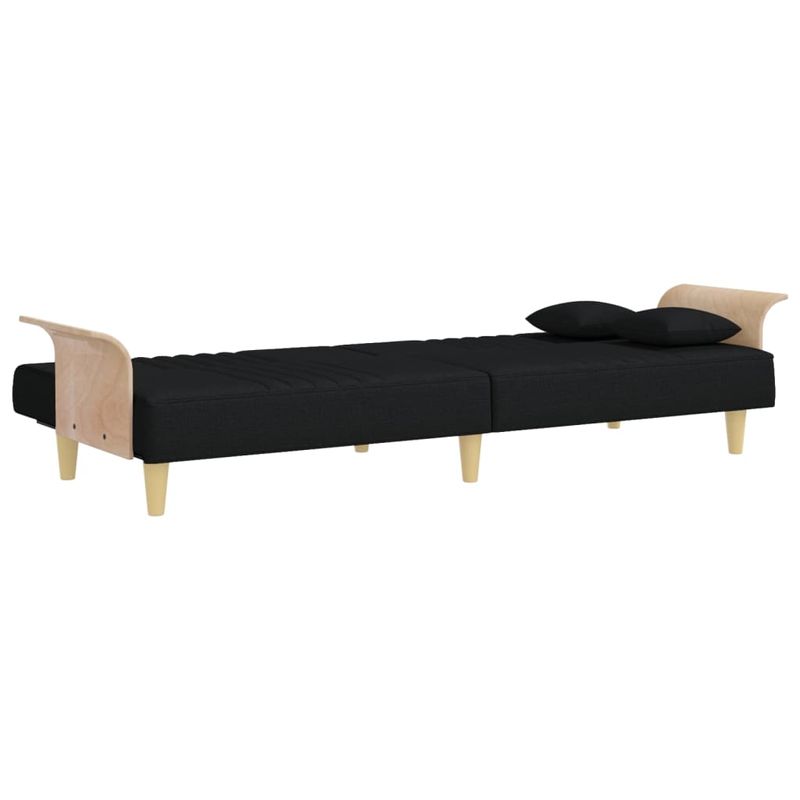 Casa si Gradina - Mobilier - Canapele si coltare - Canapele - Canapea extensibila cu cotiere, negru, textil - Infinity.ro