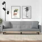 Casa si Gradina - Mobilier - Canapele si coltare - Canapele - Canapea extensibila cu cotiere, gri deschis, textil - Infinity.ro