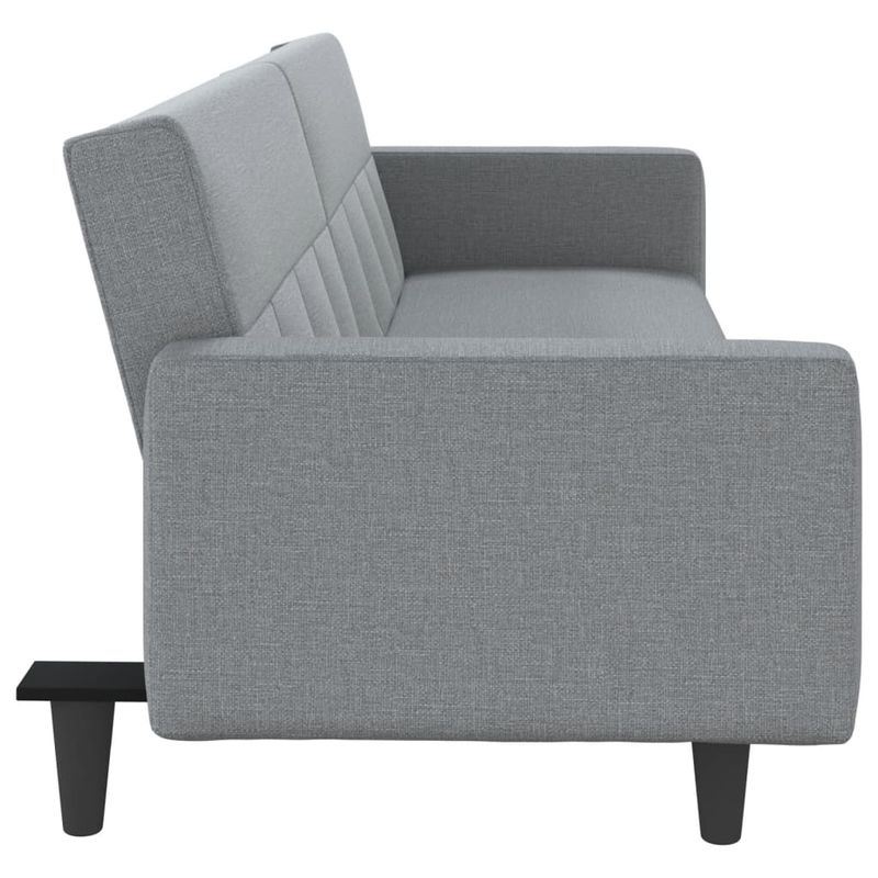 Casa si Gradina - Mobilier - Canapele si coltare - Canapele - Canapea extensibila cu cotiere, gri deschis, textil - Infinity.ro