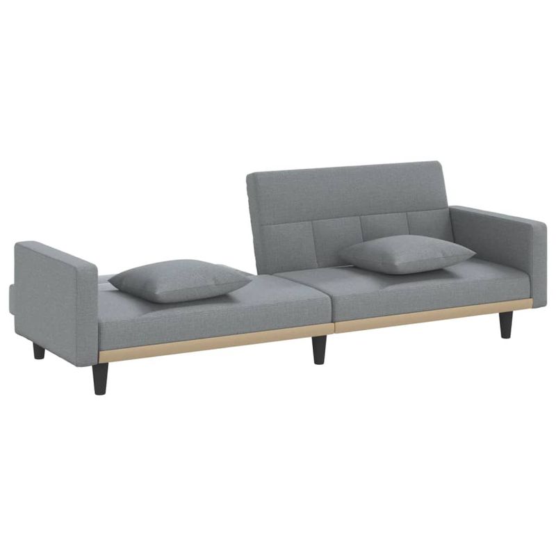 Casa si Gradina - Mobilier - Canapele si coltare - Canapele - Canapea extensibila cu cotiere, gri deschis, textil - Infinity.ro