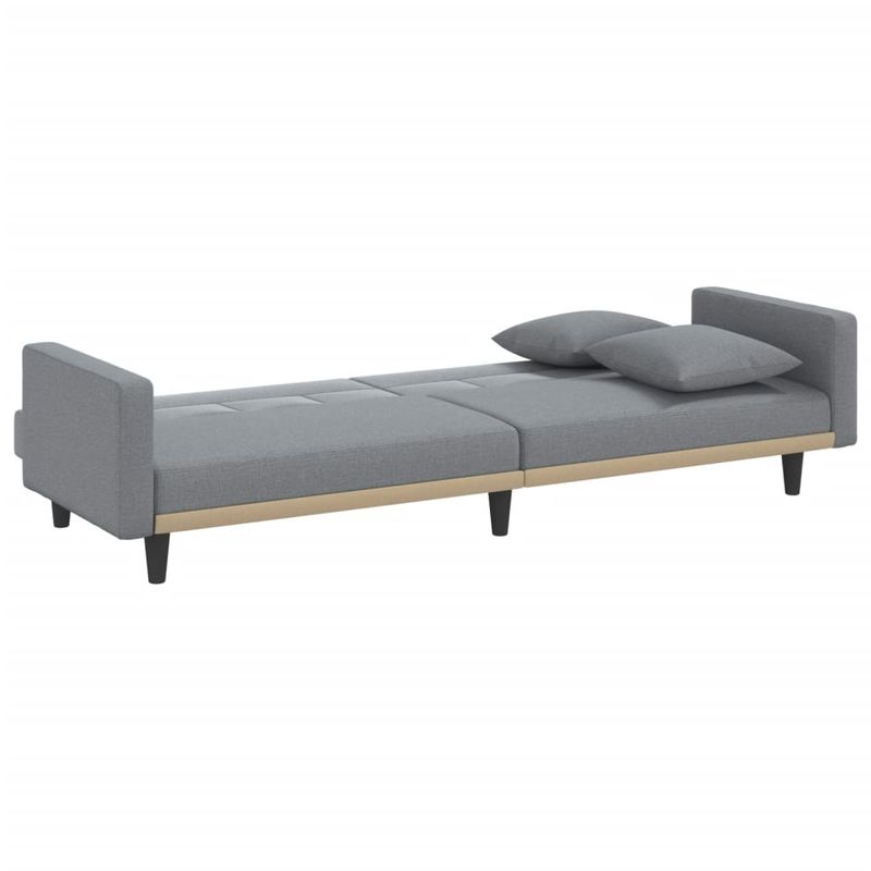 Casa si Gradina - Mobilier - Canapele si coltare - Canapele - Canapea extensibila cu cotiere, gri deschis, textil - Infinity.ro