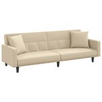 Casa si Gradina - Mobilier - Canapele si coltare - Canapele - Canapea extensibila cu cotiere, cu perne, crem, material textil - Infinity.ro