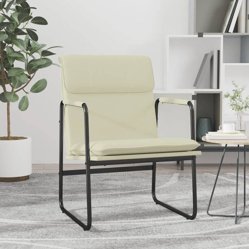 Casa si Gradina - Mobilier - Scaune si fotolii - Scaune - Scaun de relaxare, crem, 55x64x80 cm, piele artificiala - Infinity.ro