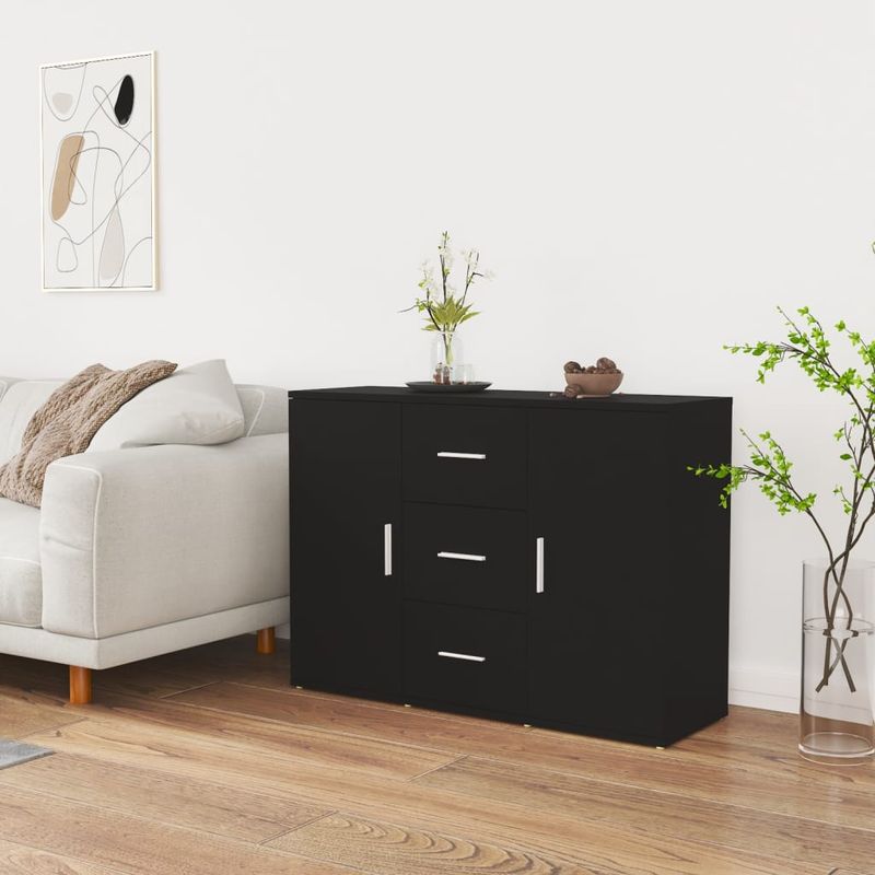 Casa si Gradina - Mobilier - Comode si corpuri - Comode - Servanta, negru, 91x29,5x65 cm, lemn prelucrat - Infinity.ro