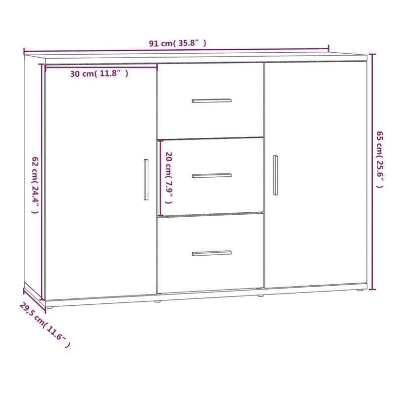 Casa si Gradina - Mobilier - Comode si corpuri - Comode - Servanta, negru, 91x29,5x65 cm, lemn prelucrat - Infinity.ro