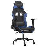 Casa si Gradina - Mobilier - Scaune si fotolii - Scaune - Scaun de gaming cu suport picioare, negru/albastru, piele eco - Infinity.ro