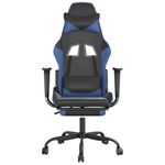 Casa si Gradina - Mobilier - Scaune si fotolii - Scaune - Scaun de gaming cu suport picioare, negru/albastru, piele eco - Infinity.ro