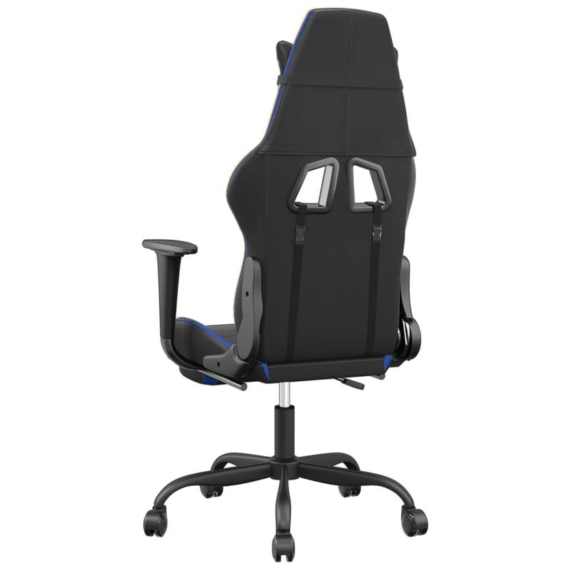 Casa si Gradina - Mobilier - Scaune si fotolii - Scaune - Scaun de gaming cu suport picioare, negru/albastru, piele eco - Infinity.ro