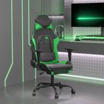 Casa si Gradina - Mobilier - Scaune si fotolii - Scaune - Scaun de gaming cu suport picioare negru/verde, piele ecologica - Infinity.ro