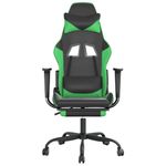 Casa si Gradina - Mobilier - Scaune si fotolii - Scaune - Scaun de gaming cu suport picioare negru/verde, piele ecologica - Infinity.ro