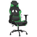 Casa si Gradina - Mobilier - Scaune si fotolii - Scaune - Scaun de gaming cu suport picioare negru/verde, piele ecologica - Infinity.ro