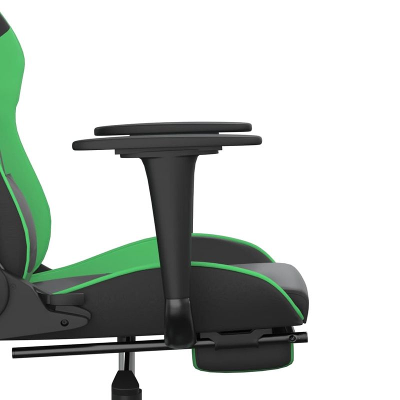 Casa si Gradina - Mobilier - Scaune si fotolii - Scaune - Scaun de gaming cu suport picioare negru/verde, piele ecologica - Infinity.ro