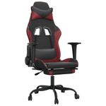 Casa si Gradina - Mobilier - Scaune si fotolii - Scaune - Scaun de gaming cu suport picioare, negru/rosu vin, piele eco - Infinity.ro