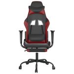 Casa si Gradina - Mobilier - Scaune si fotolii - Scaune - Scaun de gaming cu suport picioare, negru/rosu vin, piele eco - Infinity.ro