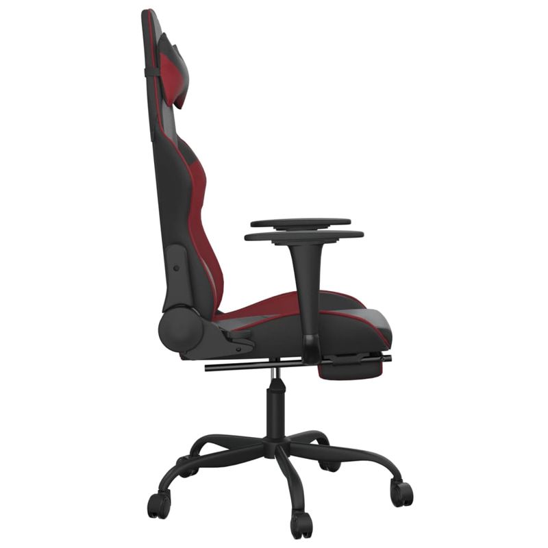 Casa si Gradina - Mobilier - Scaune si fotolii - Scaune - Scaun de gaming cu suport picioare, negru/rosu vin, piele eco - Infinity.ro