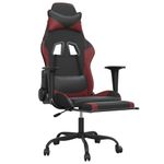 Casa si Gradina - Mobilier - Scaune si fotolii - Scaune - Scaun de gaming cu suport picioare, negru/rosu vin, piele eco - Infinity.ro