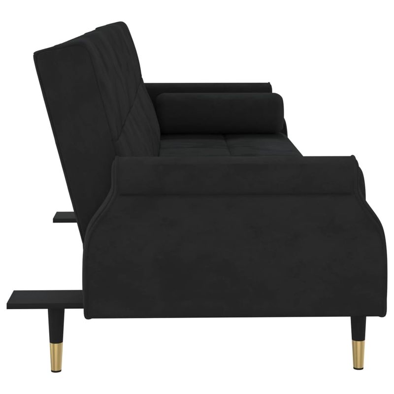 Casa si Gradina - Mobilier - Canapele si coltare - Canapele - Canapea extensibila cu perne, negru, catifea - Infinity.ro