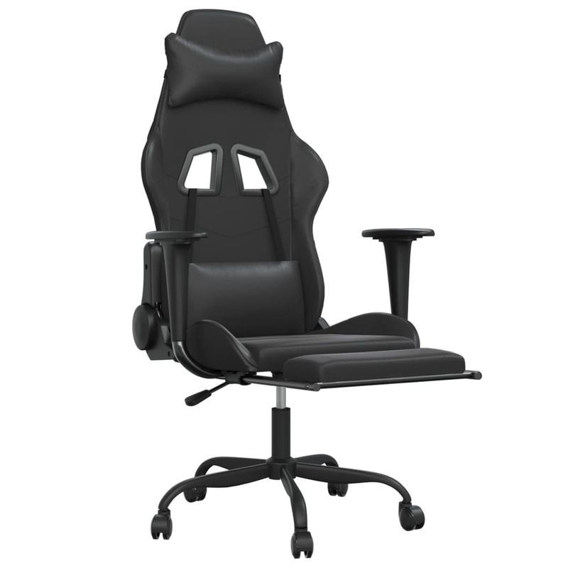 Casa si Gradina - Mobilier - Scaune si fotolii - Scaune - Scaun de gaming cu suport picioare, negru, piele ecologica - Infinity.ro