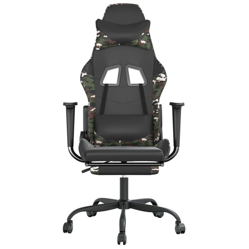 Casa si Gradina - Mobilier - Scaune si fotolii - Scaune - Scaun de gaming cu suport picioare, negru/camuflaj, piele eco - Infinity.ro