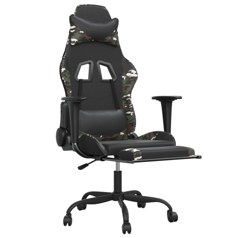 Casa si Gradina - Mobilier - Scaune si fotolii - Scaune - Scaun de gaming cu suport picioare, negru/camuflaj, piele eco - Infinity.ro