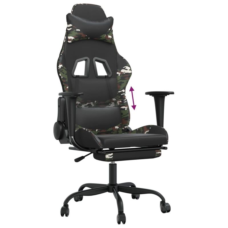 Casa si Gradina - Mobilier - Scaune si fotolii - Scaune - Scaun de gaming cu suport picioare, negru/camuflaj, piele eco - Infinity.ro
