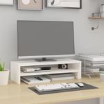Laptop, Telefoane si Tablete - Laptopuri si accesorii - Accesorii Laptop - Standuri/Coolere notebook - Suport pentru monitor, (52-101)x22x14 cm, lemn masiv de pin, alb - Infinity.ro