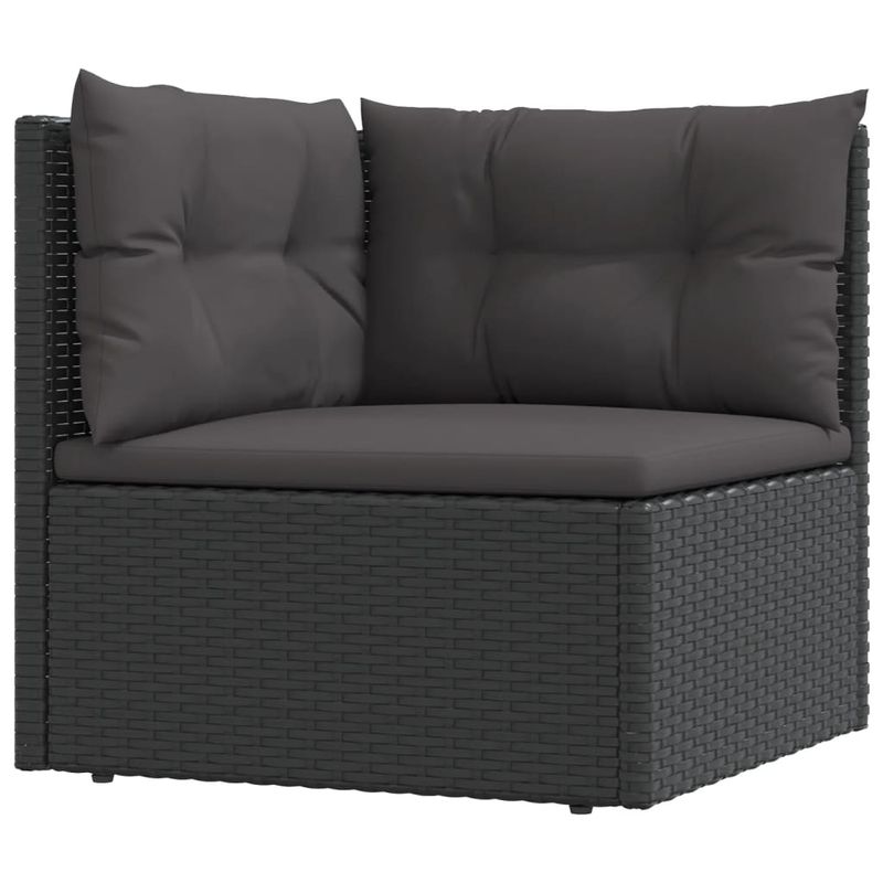 Casa si Gradina - Gradina si terasa - Mobilier exterior - Seturi mobila gradina - Set mobilier de gradina cu perne, 6 piese, negru, poliratan - Infinity.ro
