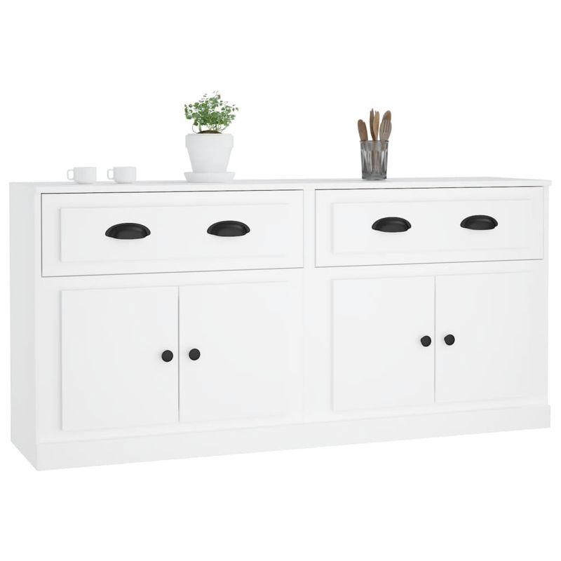Casa si Gradina - Mobilier - Comode si corpuri - Comode - Servante, 2 piese, alb, lemn prelucrat - Infinity.ro